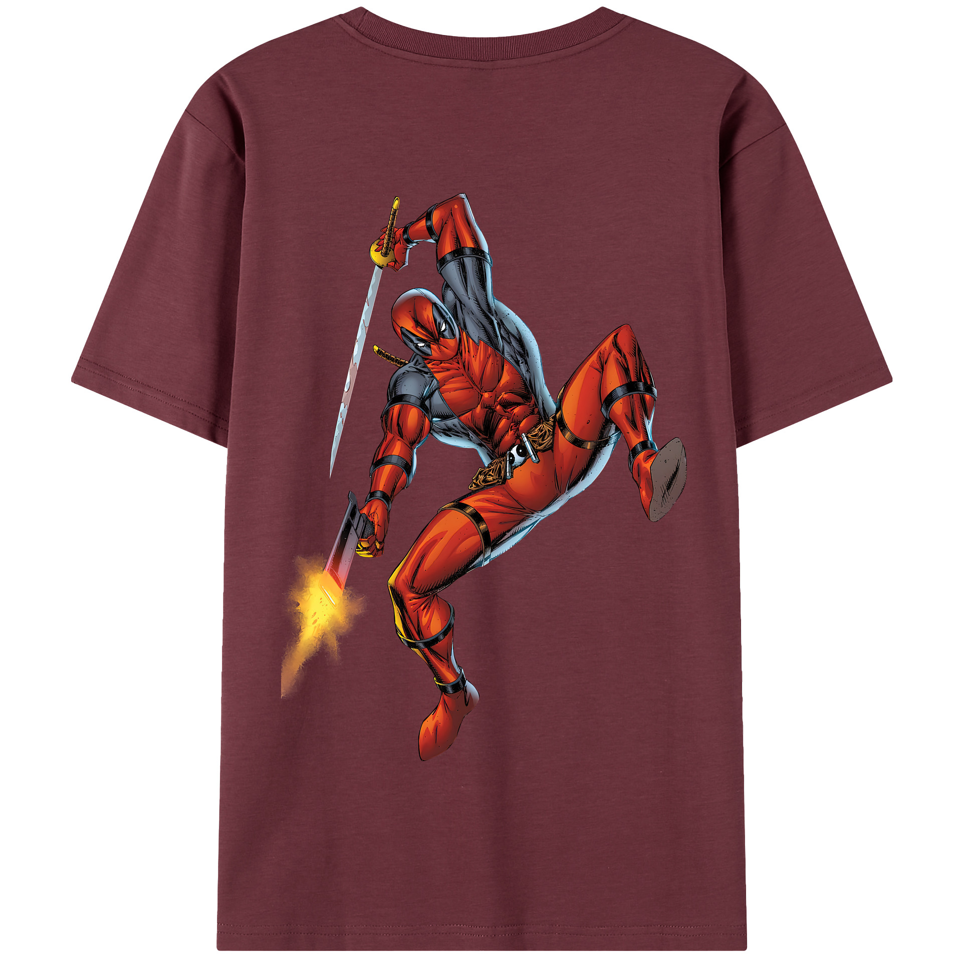 （画像用） Deadpool デッドプール 綿100％半袖Tシャツ（背面プリント）